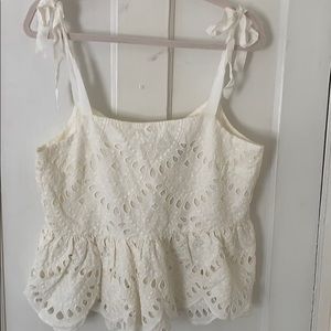 J crew eyelet tank top